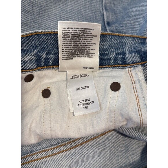 AGOLDE Women Shorts Blue Criss Denim Bermuda High Rise Button Fly Casual Size 25 - Picture 5 of 10